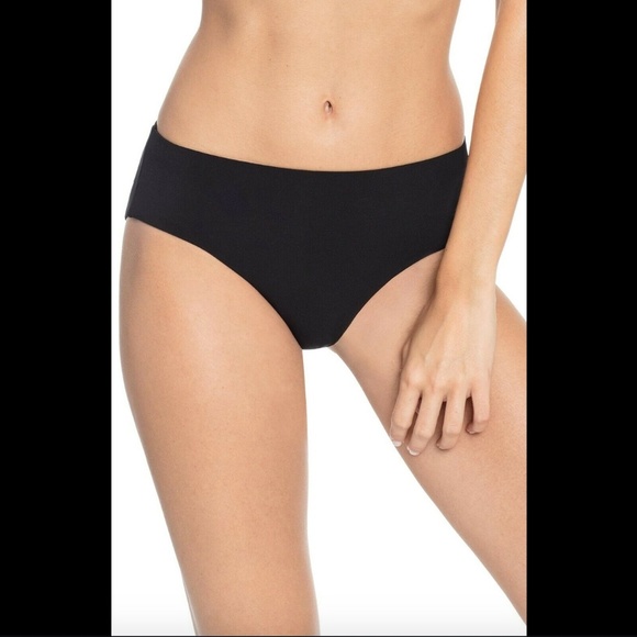 NWT $74 Robin Piccone Ava High‎ Waist Bikini Bottoms in Black [SZ Small ] - Picture 2 of 9